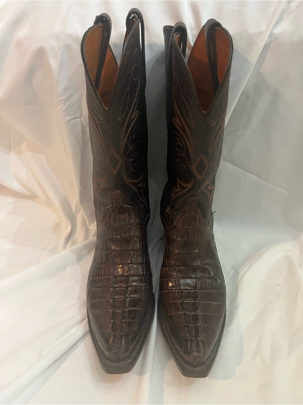 Lucchese Ultra Belly Caiman and Leather Women's 9.5 Western Cowboy Boots